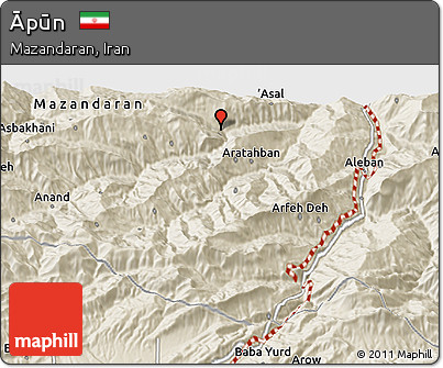 Shaded Relief 3D Map of Āpūn