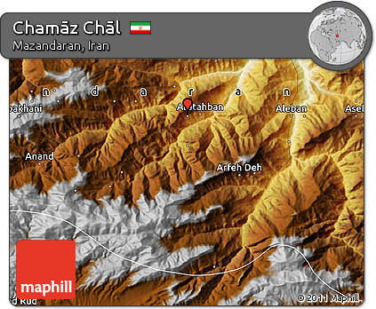Physical Map of Chamāz Chāl