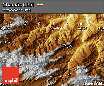 Physical Map of Chamāz Chāl