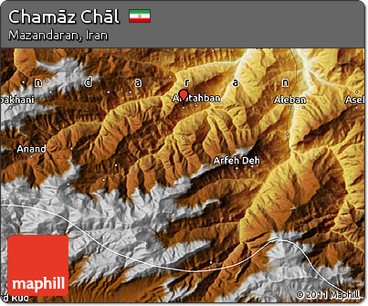Physical Map of Chamāz Chāl