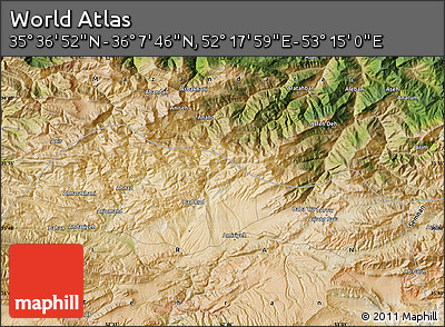 Satellite Map of the Area around 35° 52' 19" N, 52° 46' 29" E