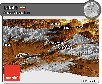 Physical Panoramic Map of Lālātā