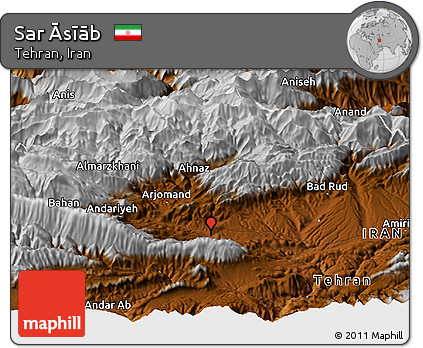 Physical Panoramic Map of Sar Āsīāb