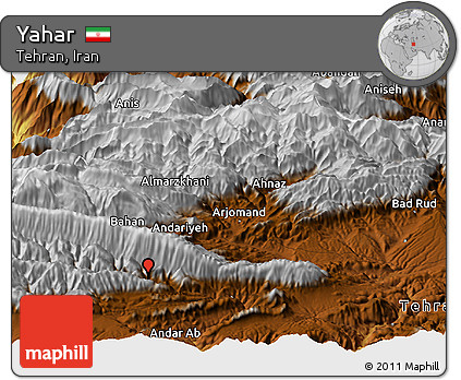 Physical Panoramic Map of Yahar