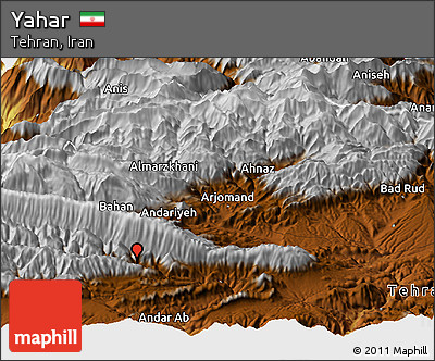 Physical Panoramic Map of Yahar