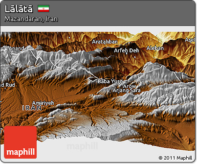Physical Panoramic Map of Lālātā