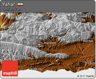 Physical Panoramic Map of Yahar