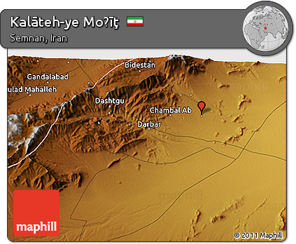 Physical 3D Map of Kalāteh-ye Moḩīţ