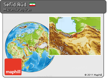 Physical Location Map of Sefīd Rūd