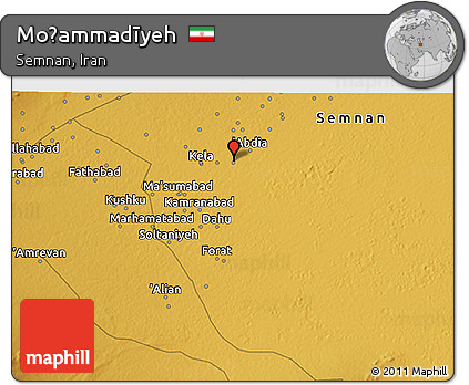 Physical 3D Map of Moḩammadīyeh
