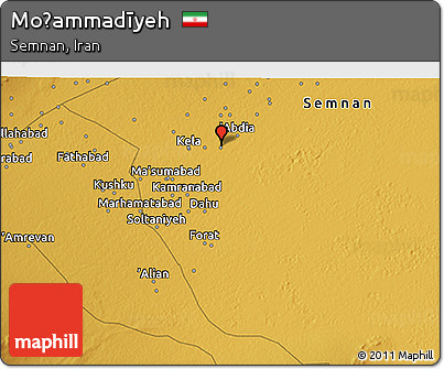 Physical 3D Map of Moḩammadīyeh
