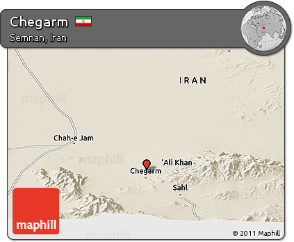 Shaded Relief Panoramic Map of Chegarm