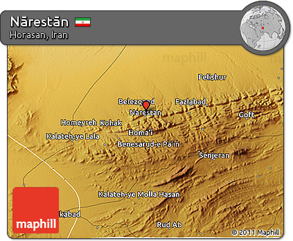 Physical 3D Map of Nārestān