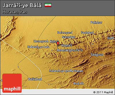 Physical 3D Map of Jarrāḩī-ye Bālā