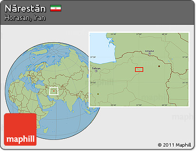 Savanna Style Location Map of Nārestān