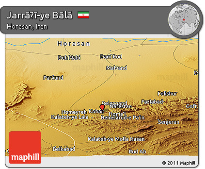 Physical Panoramic Map of Jarrāḩī-ye Bālā