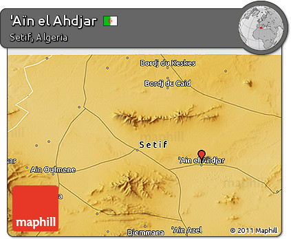 Physical 3D Map of 'Aïn El Ahdjar