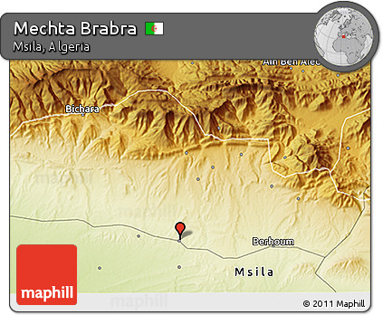 Physical 3D Map of Mechta Brabra
