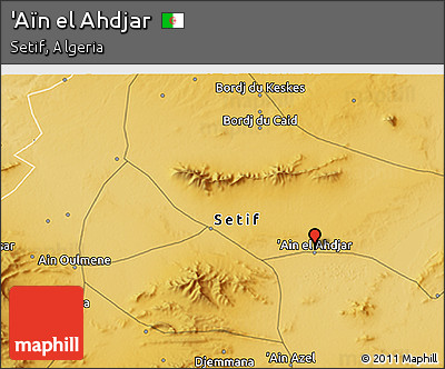 Physical 3D Map of 'Aïn El Ahdjar