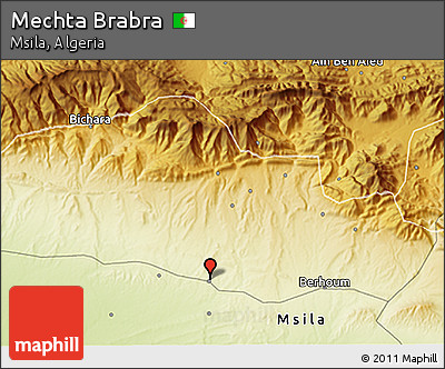 Physical 3D Map of Mechta Brabra