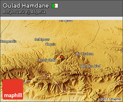Physical 3D Map of Oulad Hamdane