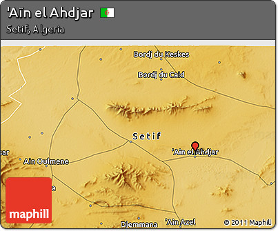 Physical 3D Map of 'Aïn El Ahdjar