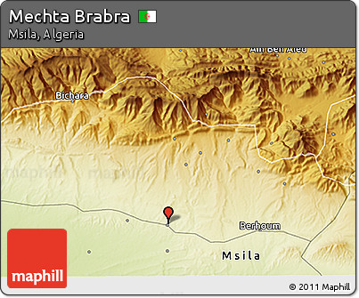 Physical 3D Map of Mechta Brabra