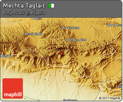 Physical 3D Map of Mechta Taglaït