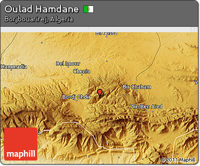 Physical 3D Map of Oulad Hamdane