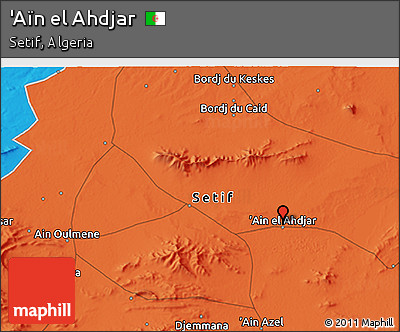 Political 3D Map of 'Aïn El Ahdjar