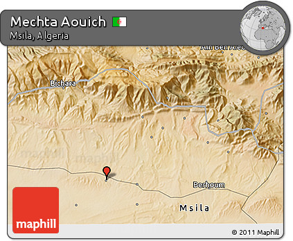 Satellite 3D Map of Mechta Aouich