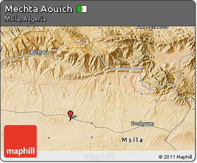 Satellite 3D Map of Mechta Aouich