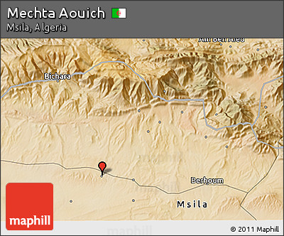 Satellite 3D Map of Mechta Aouich