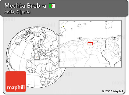Blank Location Map of Mechta Brabra