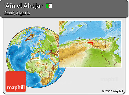 Physical Location Map of 'Aïn El Ahdjar