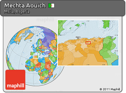 Political Location Map of Mechta Aouich