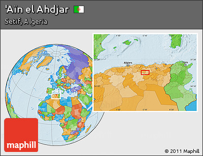 Political Location Map of 'Aïn El Ahdjar