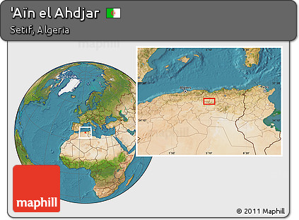 Satellite Location Map of 'Aïn El Ahdjar