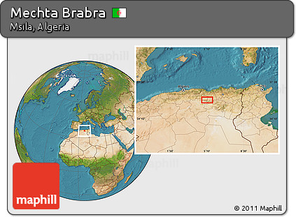 Satellite Location Map of Mechta Brabra