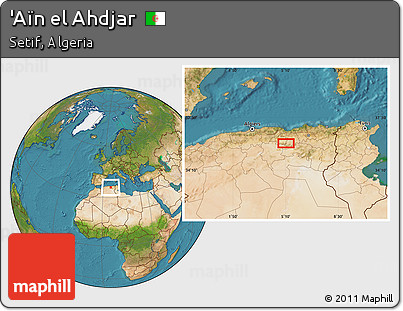 Satellite Location Map of 'Aïn El Ahdjar