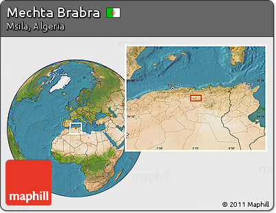 Satellite Location Map of Mechta Brabra