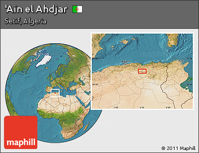 Satellite Location Map of 'Aïn El Ahdjar