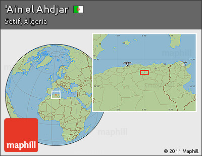 Savanna Style Location Map of 'Aïn El Ahdjar