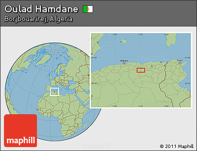 Savanna Style Location Map of Oulad Hamdane