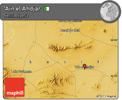Physical Map of 'Aïn El Ahdjar