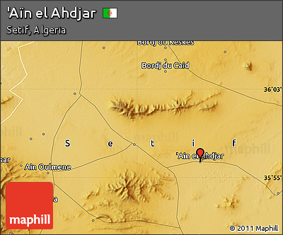 Physical Map of 'Aïn El Ahdjar