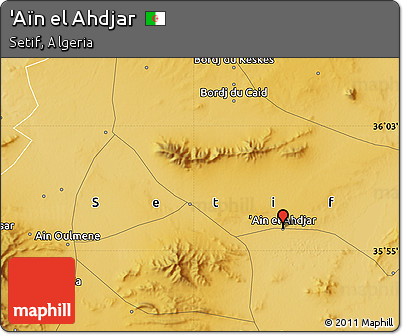 Physical Map of 'Aïn El Ahdjar