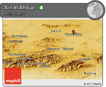 Physical Panoramic Map of 'Aïn El Ahdjar