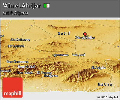 Physical Panoramic Map of 'Aïn El Ahdjar