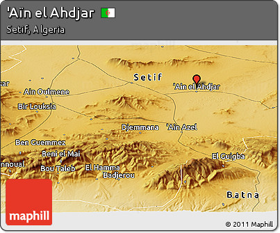 Physical Panoramic Map of 'Aïn El Ahdjar
